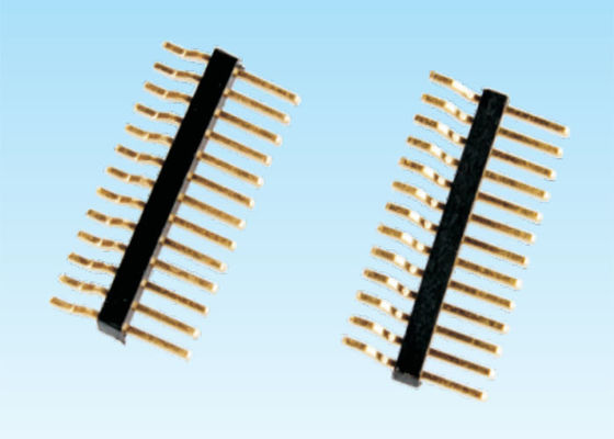 Single Row Right Angle Pin Header Connector SMT Type Copper Alloy Contact Material