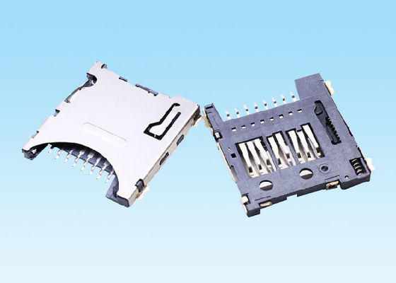 마이크로 SD TF 메모리 카드 연결관 8 Pin SMT 강요 유형 Ultrathin 고열 저항