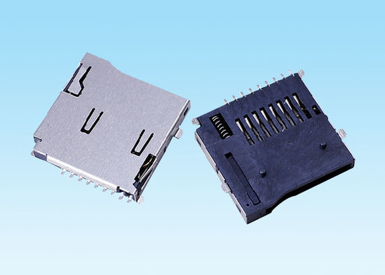 T 플래시 메모리 카드 연결관 SMT 9 Pin 강요 유형 두 배 유산탄 외부 용접